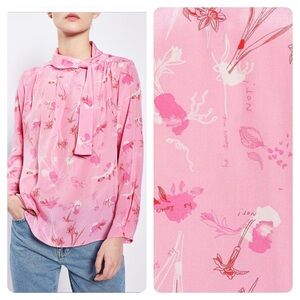 Topshop silk He Loves Me silk Blouse By Boutique